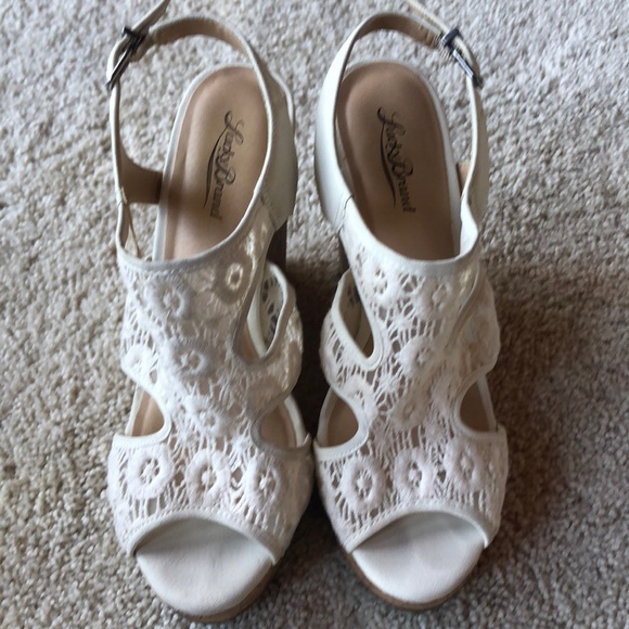 Lucky Brand Shoes - Lucky Brand Cork Platform Wedges with Lace Detail